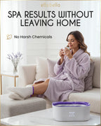 Full contents of the comprehensive home thermal bath kit arranged neatly with plastic liners and application brush