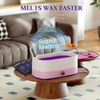 Paraffin wax block being placed inside a melting warmer machine for hand spa
