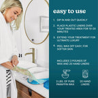 Using disposable plastic hand liners during at-home spa treatment