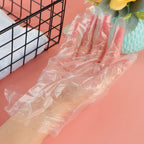 Transparent thermal therabath mitten bags laid out flat highlighting waterproof material structure