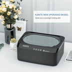 Rear view highlighting the power switch and electrical safety components of the Karite professional wax device.