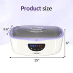 Sunvivi paraffin bath kit with eight wax refills and insulating gloves arranged neatly