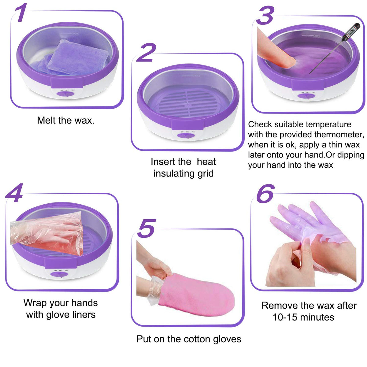 Ejiubas paraffin wax machine packaging box with all home spa components