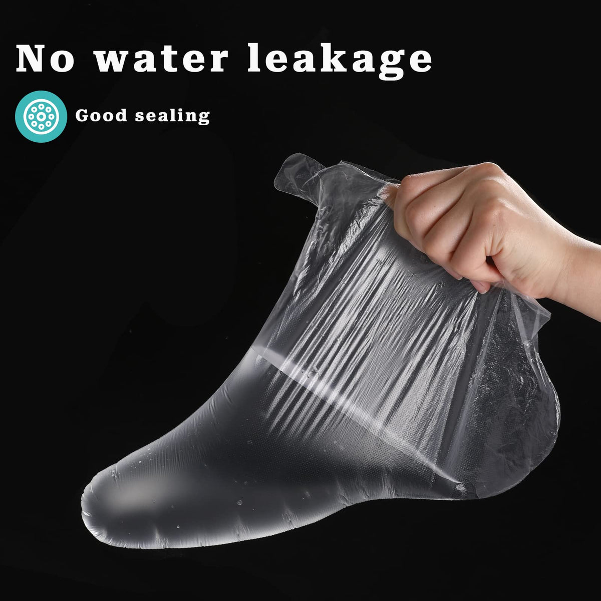 One hundred count bundle of Sliverdew transparent paraffin wax therapy bags for foot care
