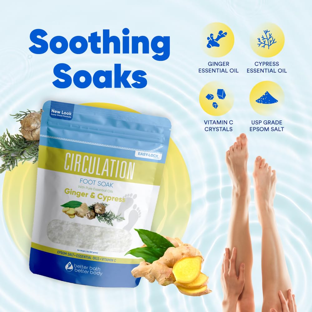 Natural aromatherapy foot soak blend with ginger and lavender for home spa relaxation
