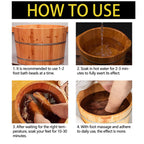 Person using herbal foot soak beads in a basin