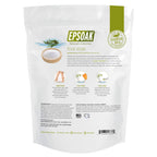 Epsoak therapeutic bath salt poured out demonstrating the clean crystalline texture without artificial dyes.
