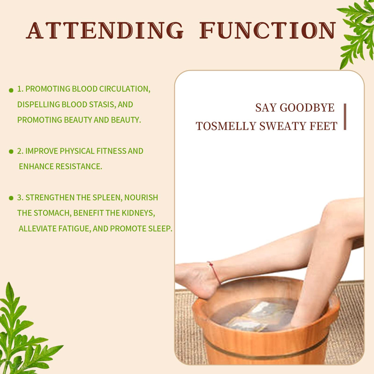 YCDSLJBG herbal foot soak packaging and size details