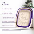 Close up of Fivona foot basin massage rollers and acupressure points
