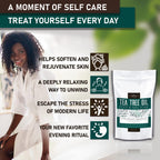 Oriso foot soak bottle with lavender and tea tree leaves