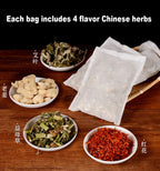 An open box displaying 30 count of authentic Chinese medicine foot bath herb packets