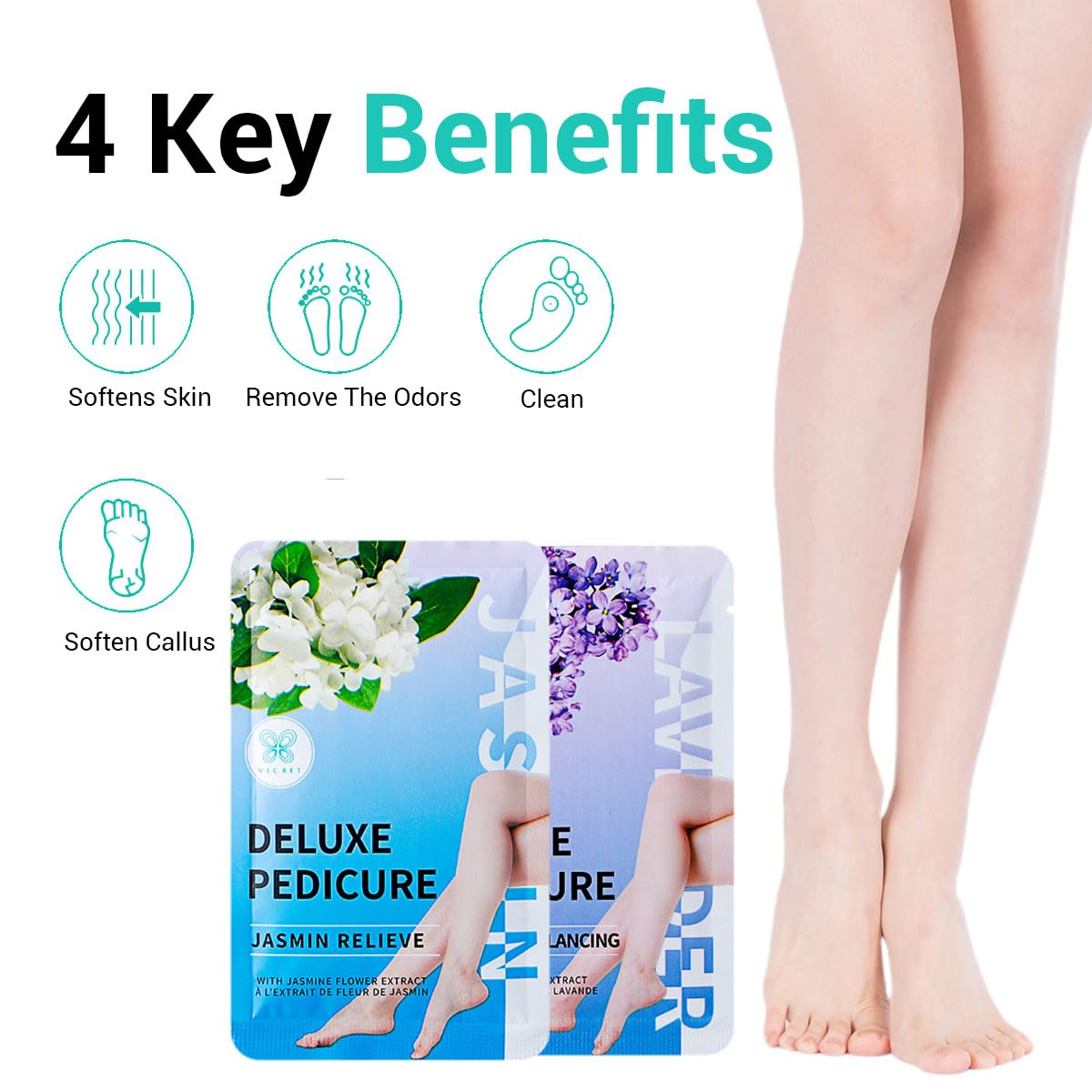 Applying foot soak for soft feet at home