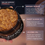 Authentic USA imported Brooklyn Botany brown sugar scrub packaging for acne and fine line control.