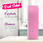 Spongeables Pedi Scrub Foot Exfoliating Sponge held in hand demonstrating size