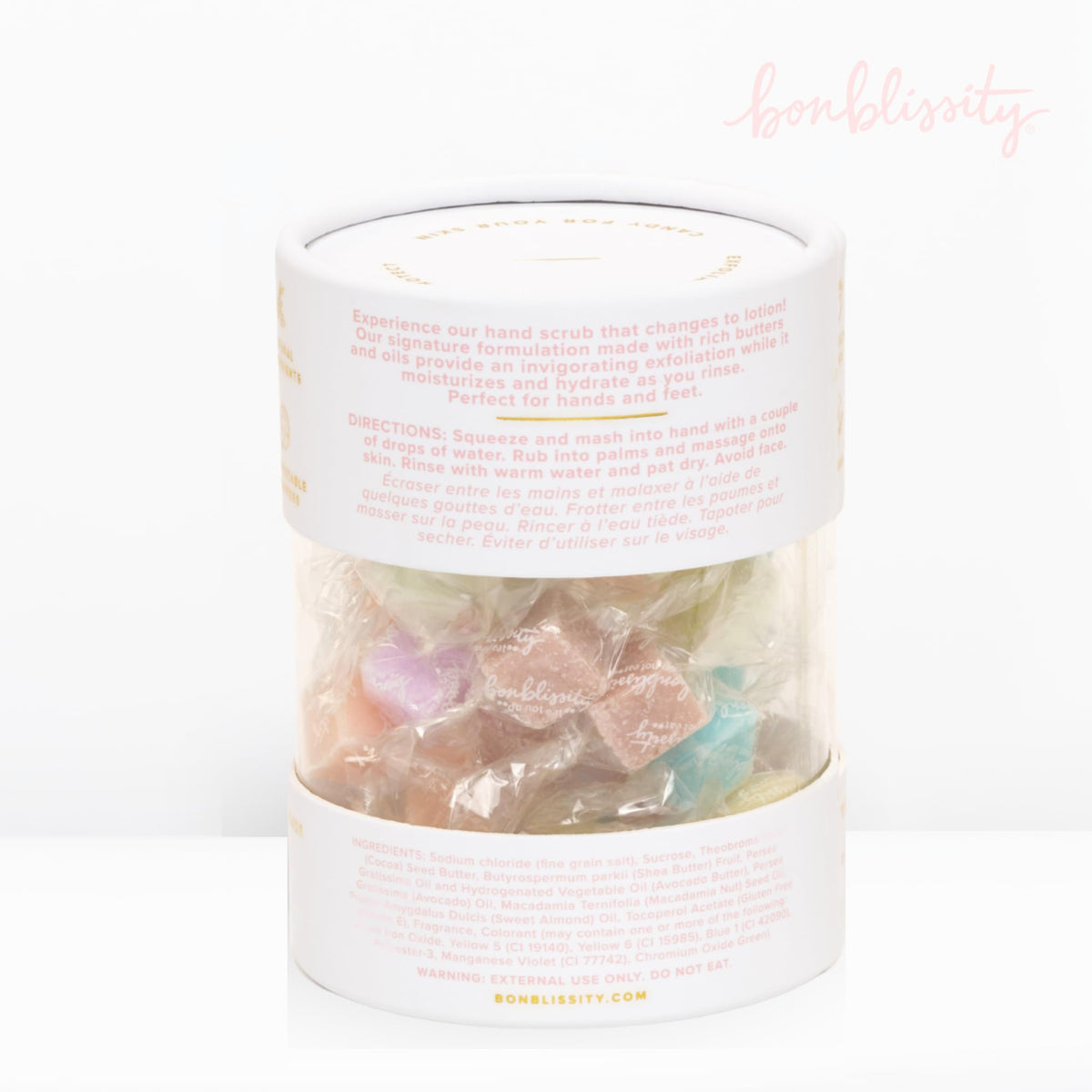 Bonblissity sugar cube packaging showing travel-friendly design