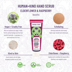Human+Kind hand scrub texture showing natural raspberry seeds