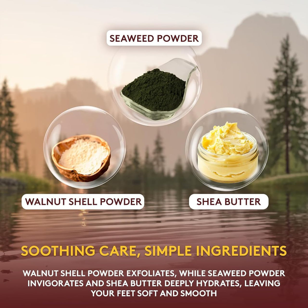 Back label of OKAY Himalayan pink salt foot scrub with ingredients and usage directions.