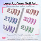 Modelones magnetic nail art kit with 6 shimmering bottles