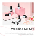 Close up view of Modelones nude and milky white gel polish bottles
