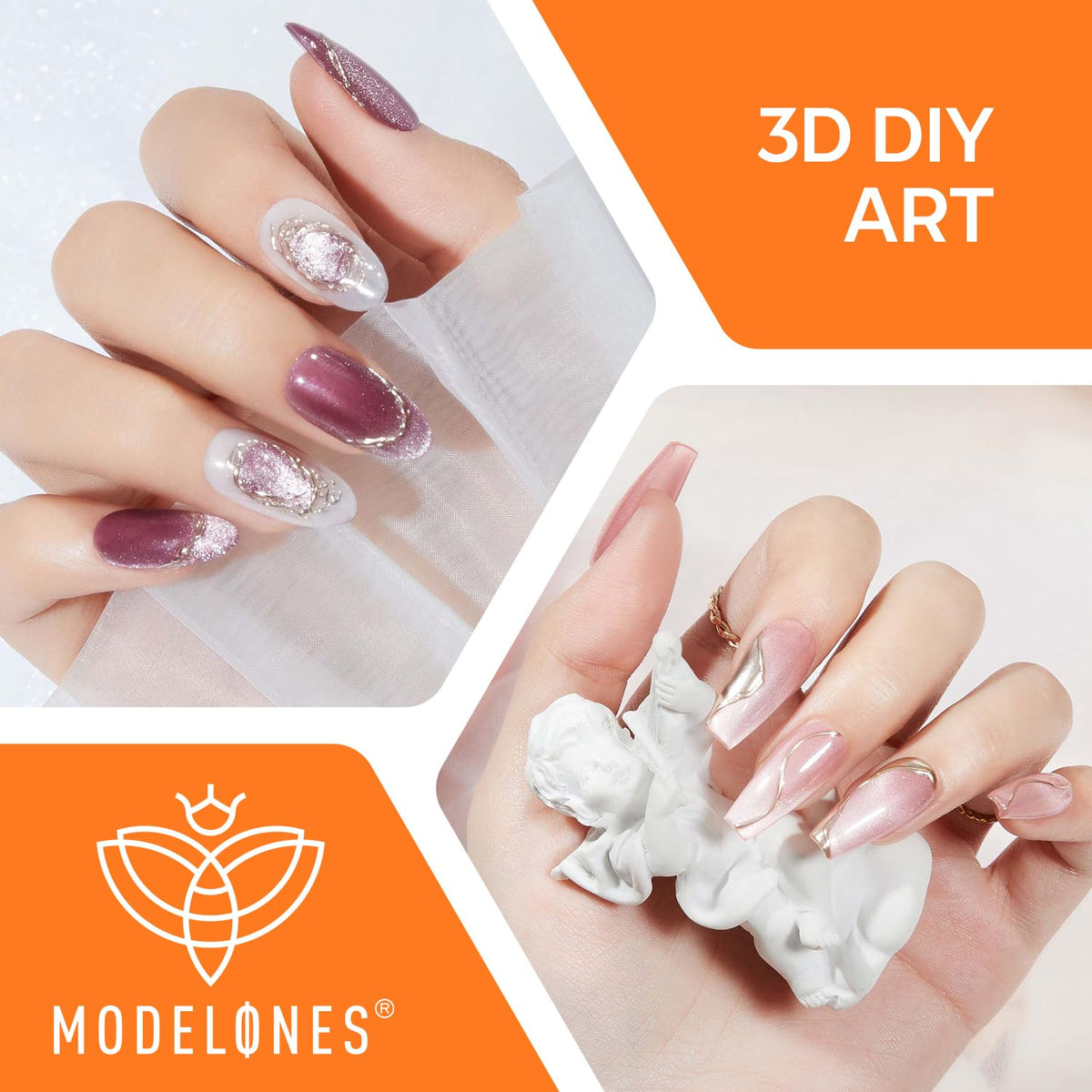 Close up of Modelones 3D nail art carving