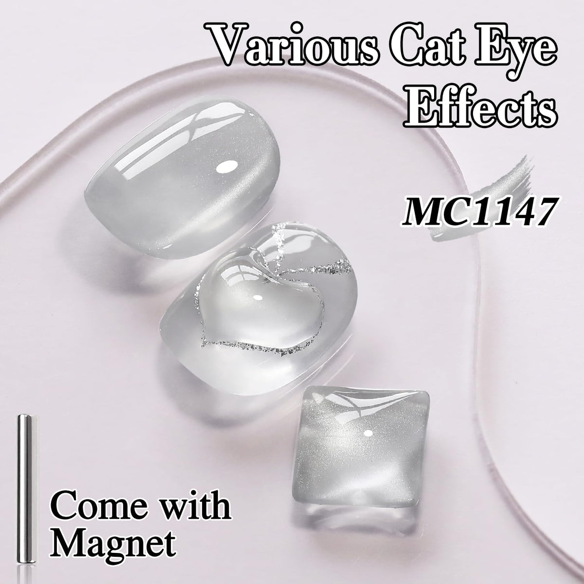 Double Rhythm MC1147 silver magnetic gel polish swatches