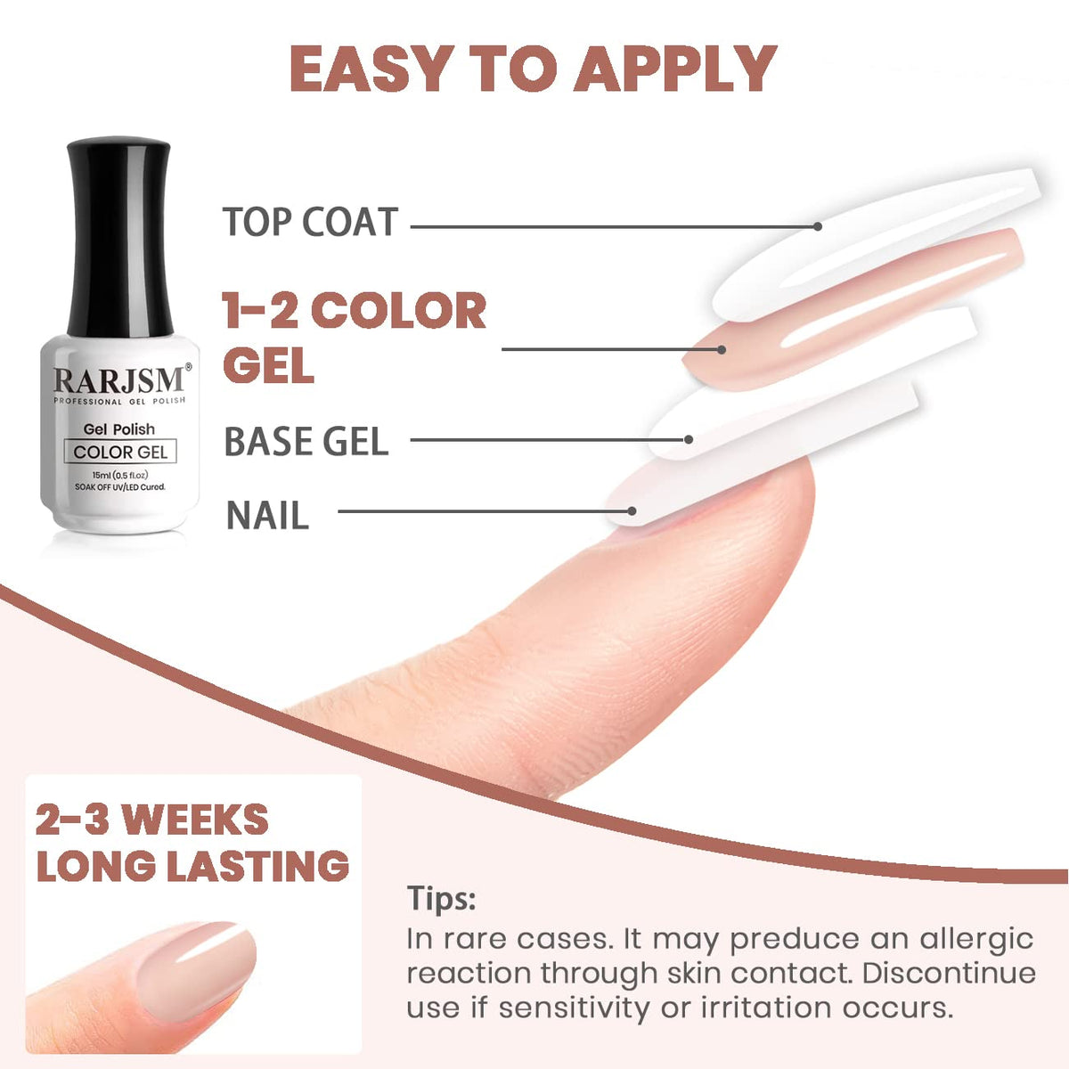 Rarjsm gel polish branding on product bottle