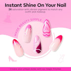 Top down view of Modelones pink gel nail polish shades