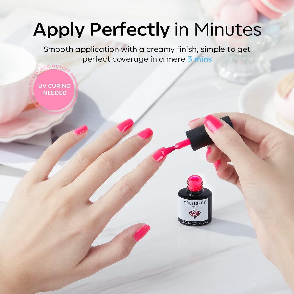 Modelones pink nail polish set for DIY home manicure