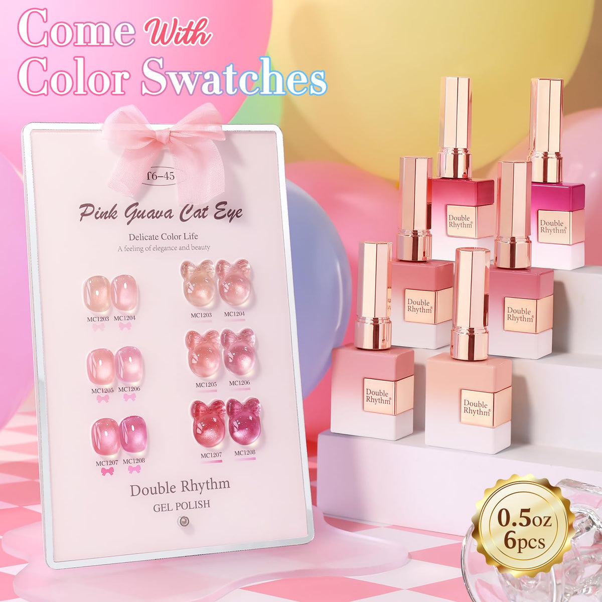 Double Rhythm Glass Nude Pink Rose gel polish bottle detail