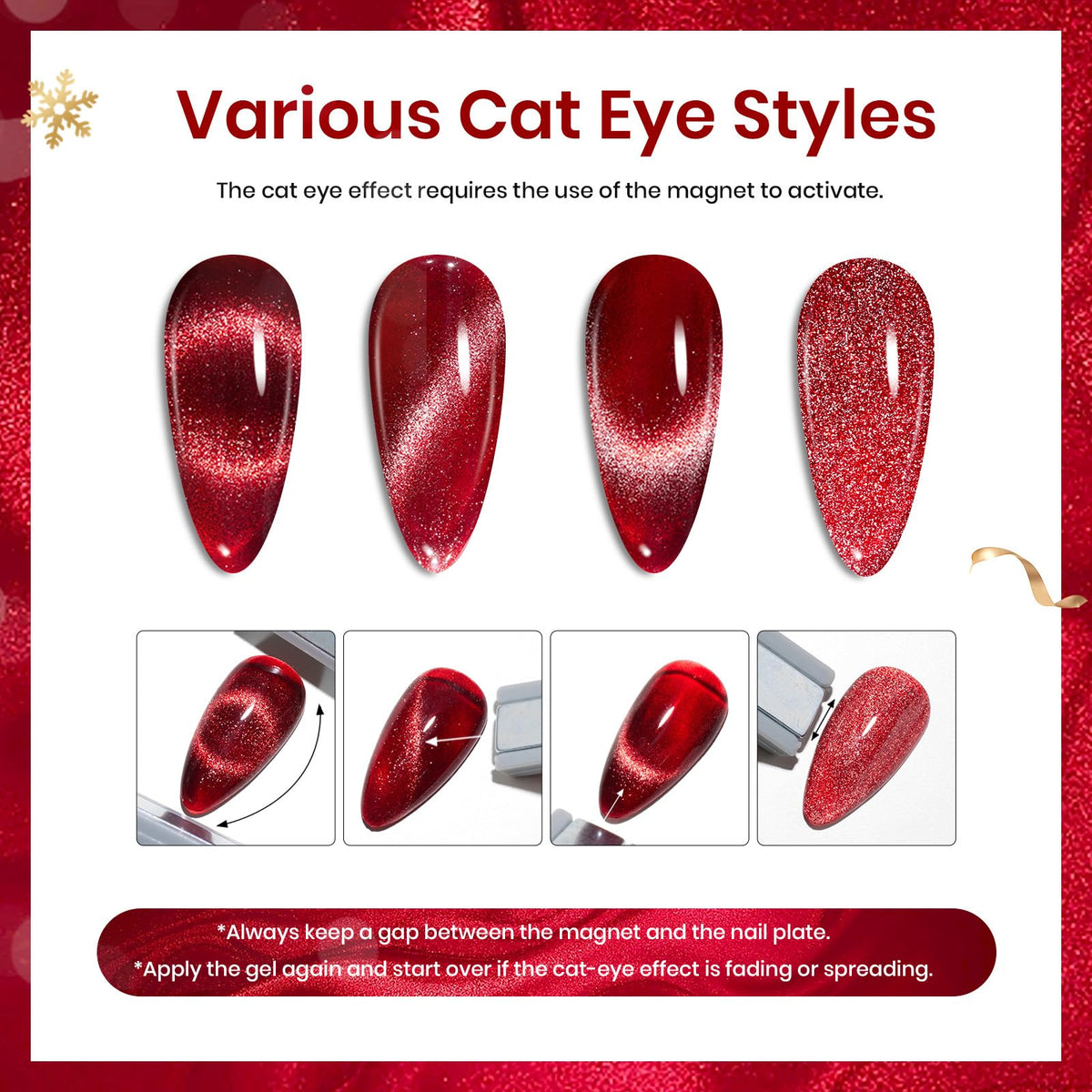 Applying cat eye nail art with Beetles gel polish