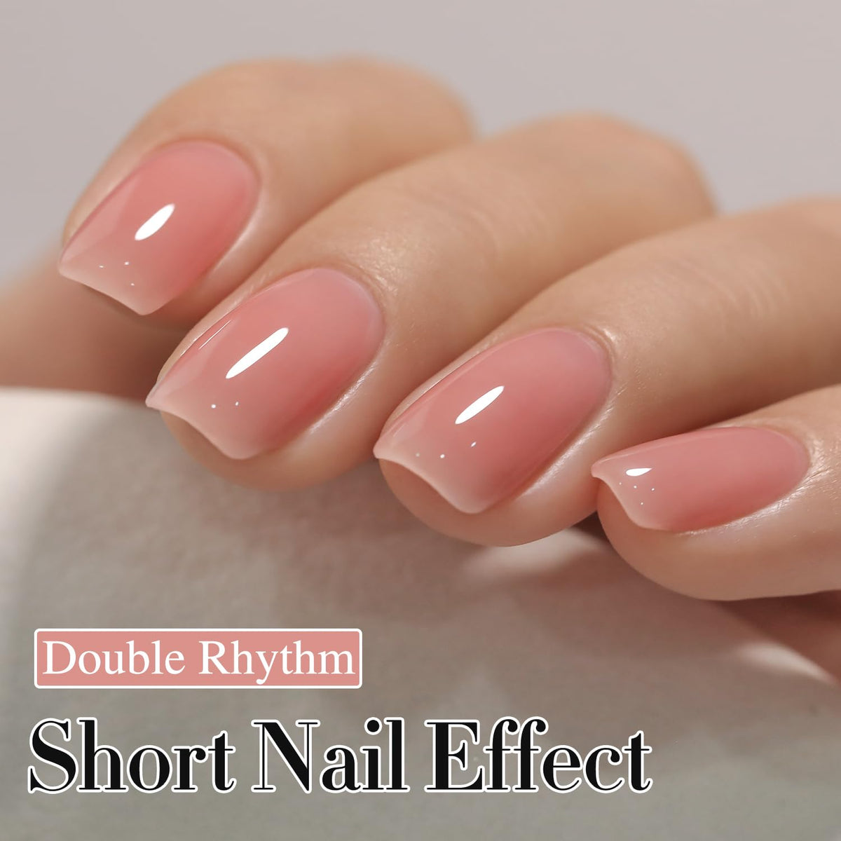 Double Rhythm 15ml pink sheer nail gel texture swatch