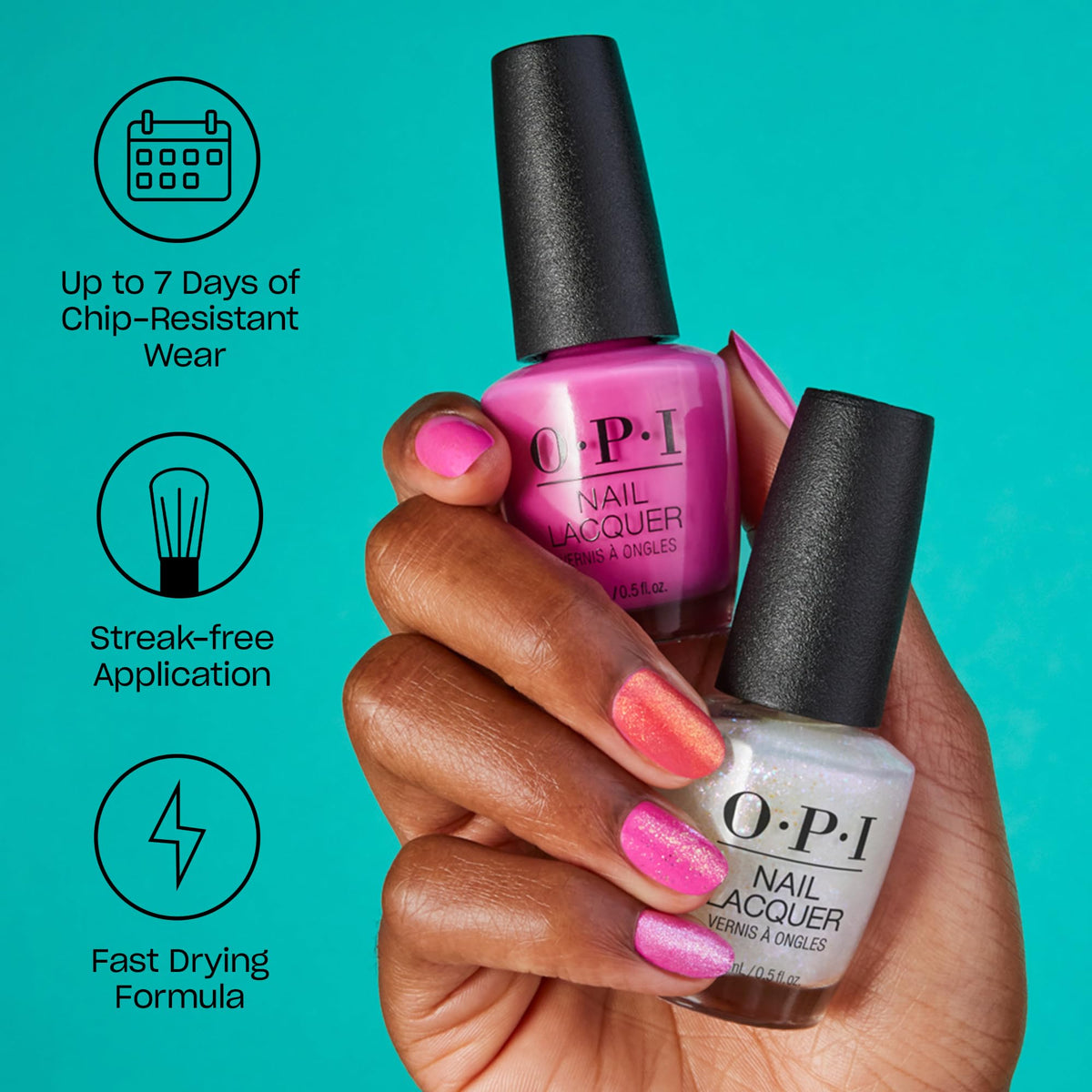 OPI Nail Lacquer texture swatch showing shimmer finish