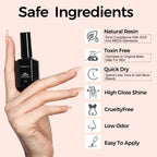 Top view of Tomicca 15ml gel polish glass bottle