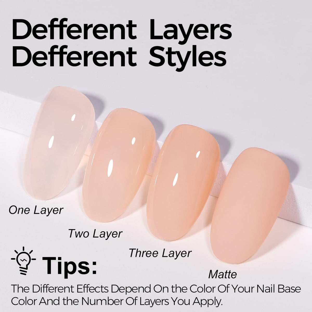 Tomicca nude gel polish application brush and texture