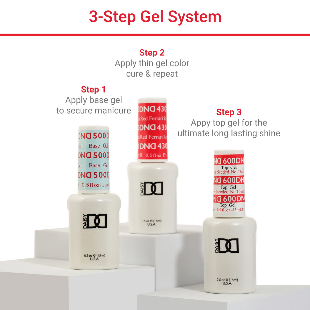 Application of Daisy DND sheer gel polish on nails