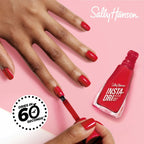Side profile of Sally Hansen Insta Dri bottle with red polish