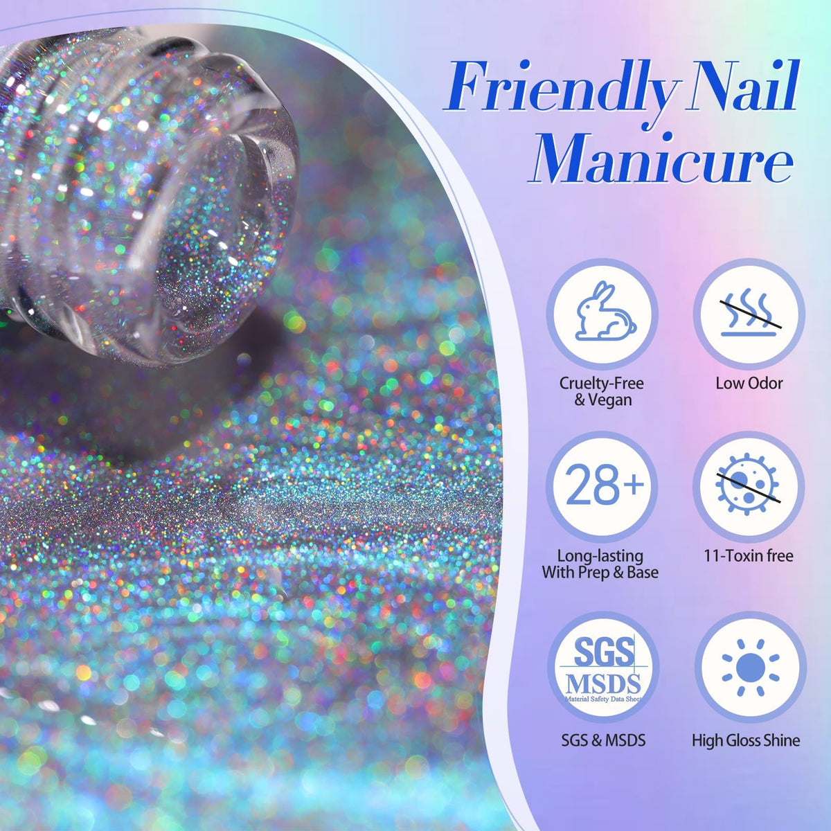 Born Pretty magnetic gel polish applied on nails
