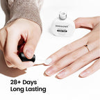White gel polish texture and application brush