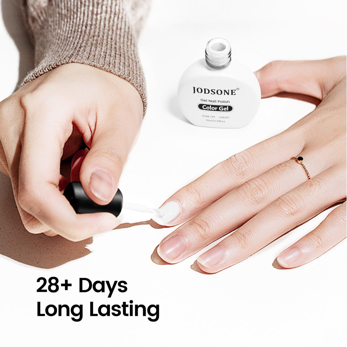 White gel polish texture and application brush