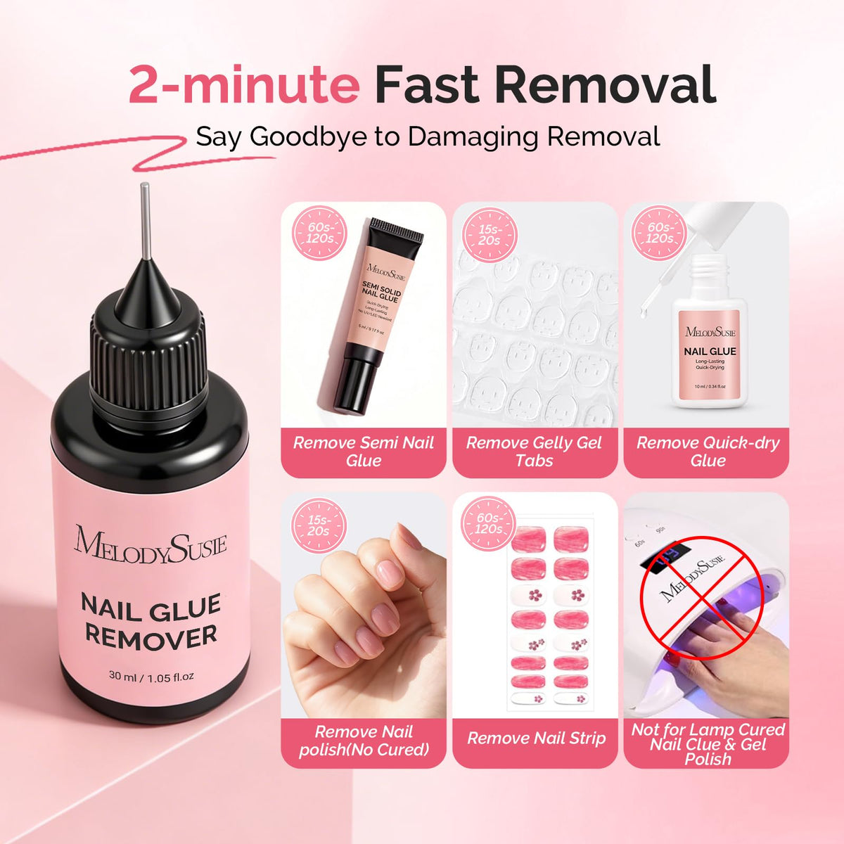 Close up of MelodySusie nail glue remover precision tip applicator