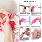 Side view of Ponjowl reusable pink plastic nail art cleaner clips highlighting the ergonomic spring joint.