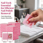 Close up of soft pink disposable beauty pads for salon use