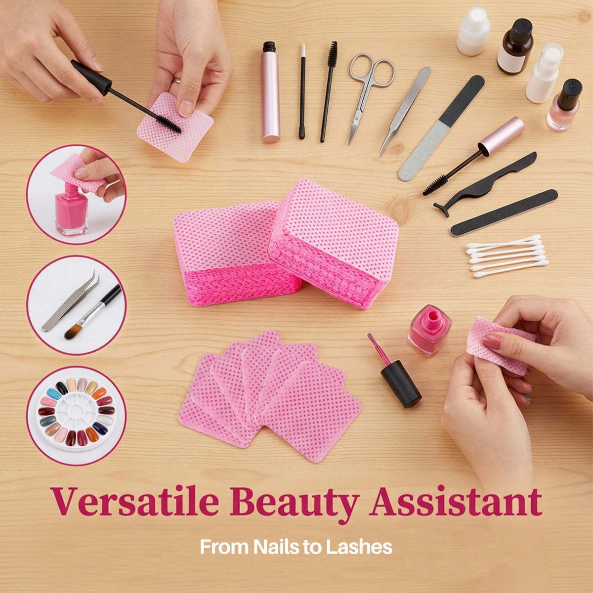 Hygienic lint free pads cleaning professional cosmetic tweezers and tools
