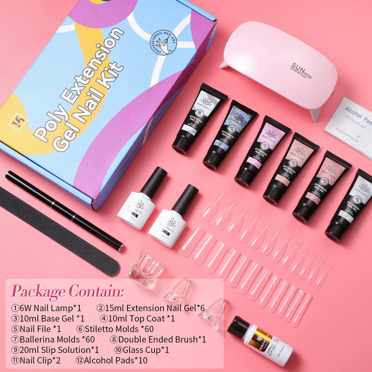 Packaging details of Born Pretty extension gel set