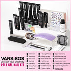 14 tubes of colorful poly gel for nail extensions