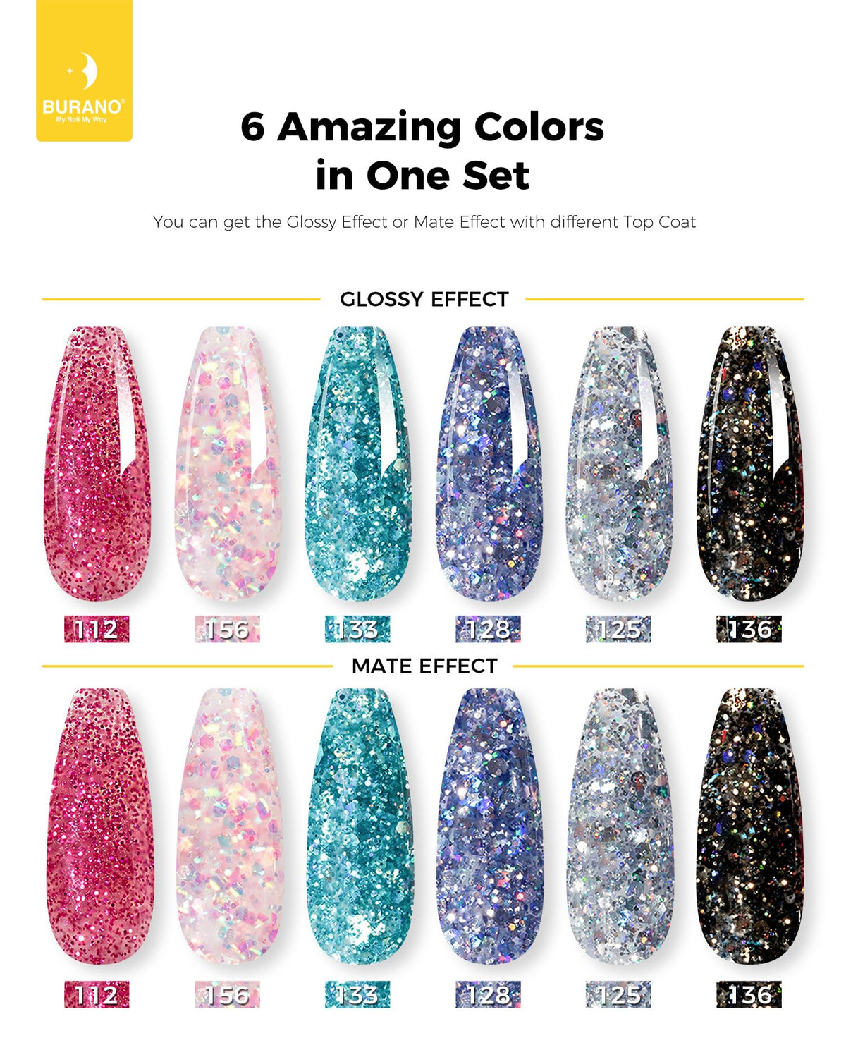 Professional nail art created with Burano poly gel kit