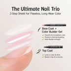 Six nude shades of Love Easy nail polish pens arranged together