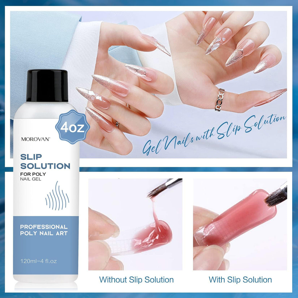 DIY nail art kit with Morovan 120ml slip solution