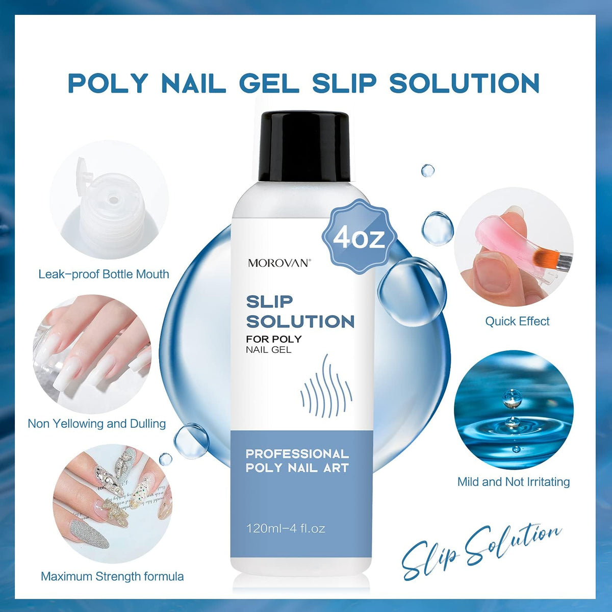 Instructions for using Morovan slip solution for nails