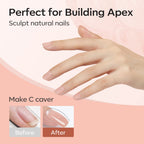 Modelones builder gel application on nail extension form